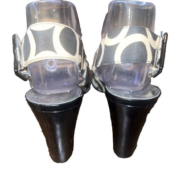 MARC FISHER Slingback Peep Toe Pumps Shoes Abstract Fabric 9M - Picture 5 of 6